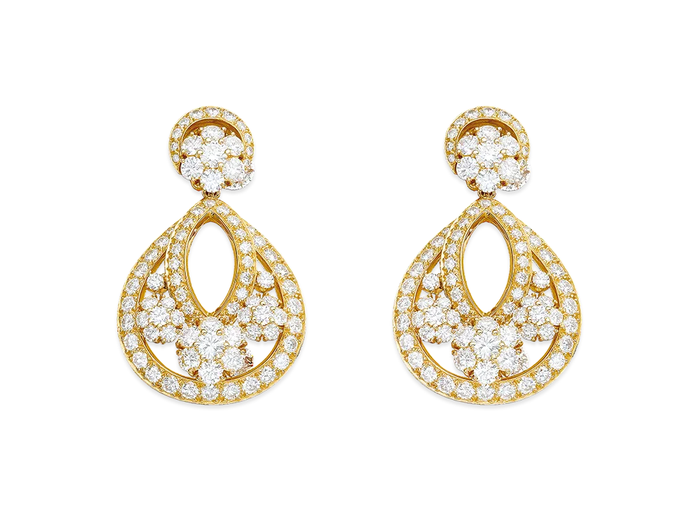 Van Cleef & Arpels Snowflake earrings large model "18K Yellow gold/Diamond"