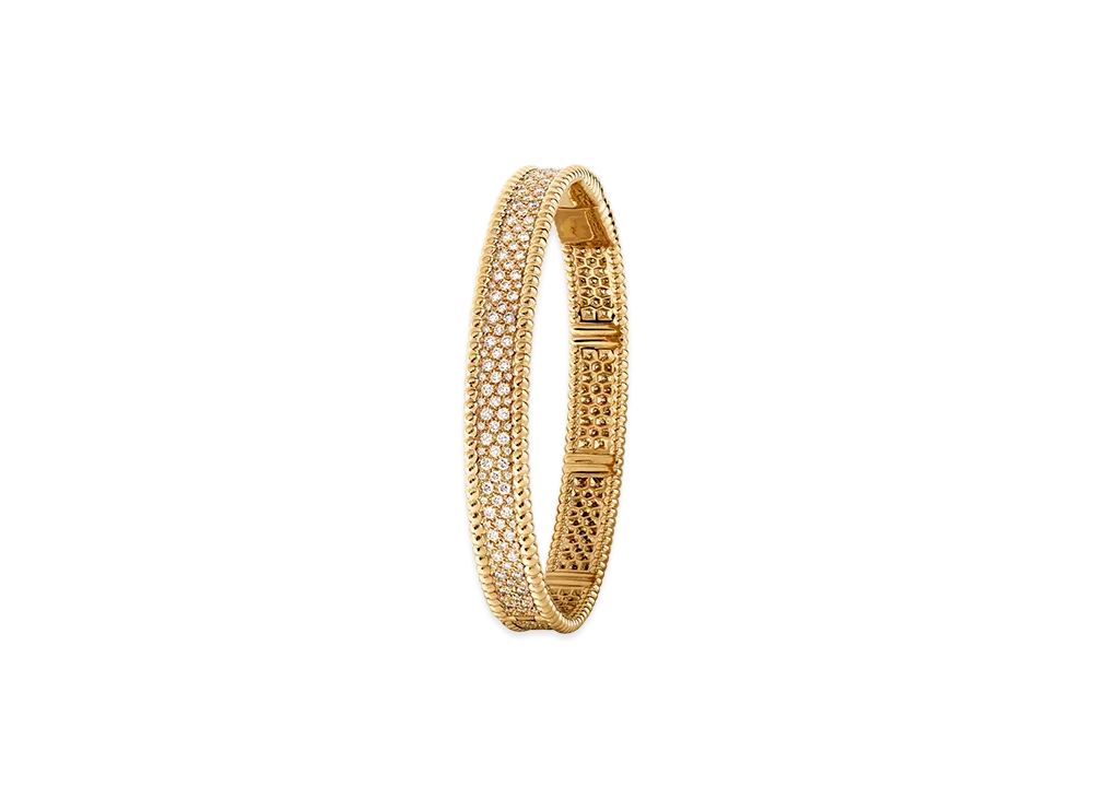 Van Cleef & Arpels Perlee diamonds bracelet 3 rows medium model "18K Yellow gold/Diamond"