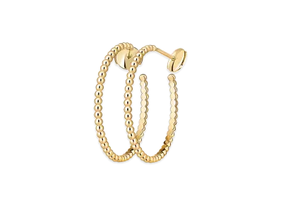 Van Cleef & Arpels Perlee gold pearls hoop earrings small model "18K Yellow gold"