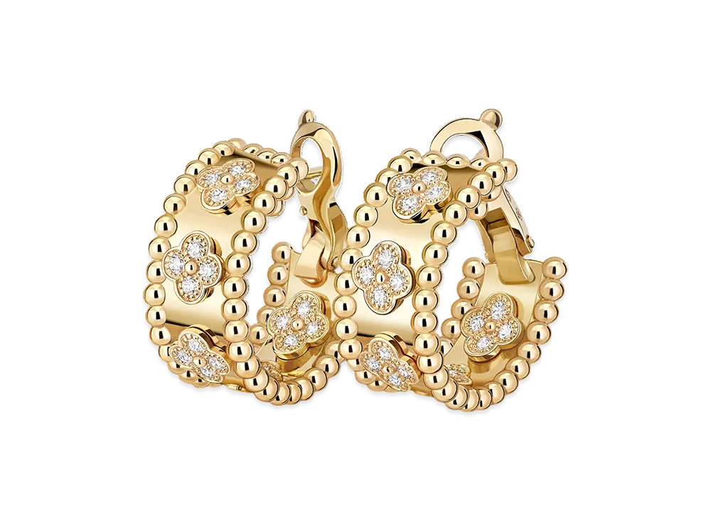 Van Cleef & Arpels Perlee clovers earrings "18K Yellow gold/Diamond"