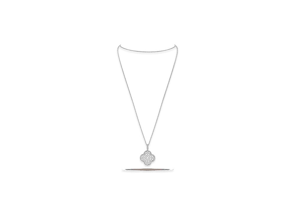 Van Cleef & Arpels Magic Alhambra long necklace 1 motif "18K White gold/Diamond"