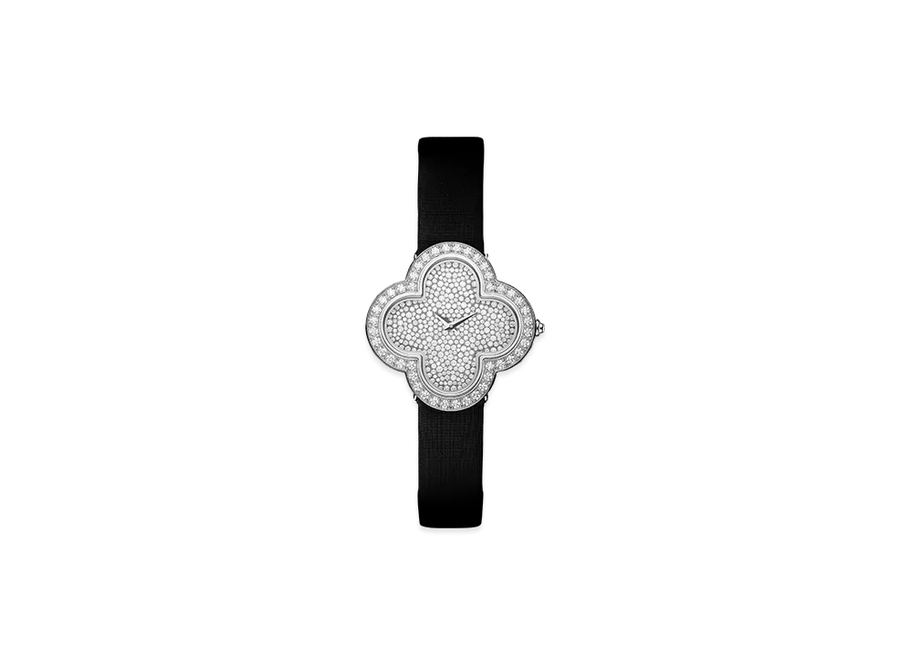 Van Cleef & Arpels Alhambra medium model watch "18K White gold/Diamond"