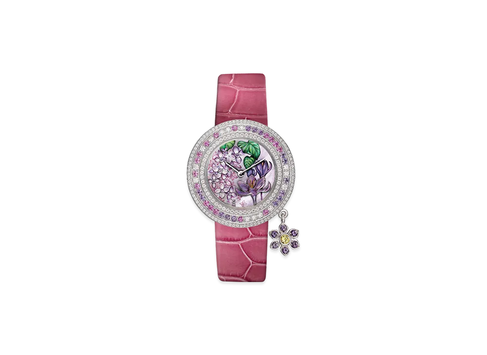Van Cleef & Arpels Charms Extraordinaire Langage des Fleurs Desir watch "18K White gold/Amethyst/Sapphire/Diamond/Mother-of-pearl"