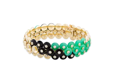 Van Cleef & Arpels Bouton d'or bracelet medium model "18K Yellow gold/Onyx/Chrysoprase/Diamond"