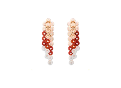 Van Cleef & Arpels Bouton d'or earrings "18K Rose gold/Carnelian/Diamond/Mother-of-pearl"