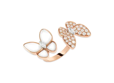 Van Cleef & Arpels Deux Papillons Entre les Doigts ring "18K Rose gold/Diamond/Mother-of-pearl"
