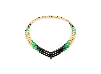 Van Cleef & Arpels Bouton d'or necklace "18K Yellow gold/Onyx/Chrysoprase/Diamond"