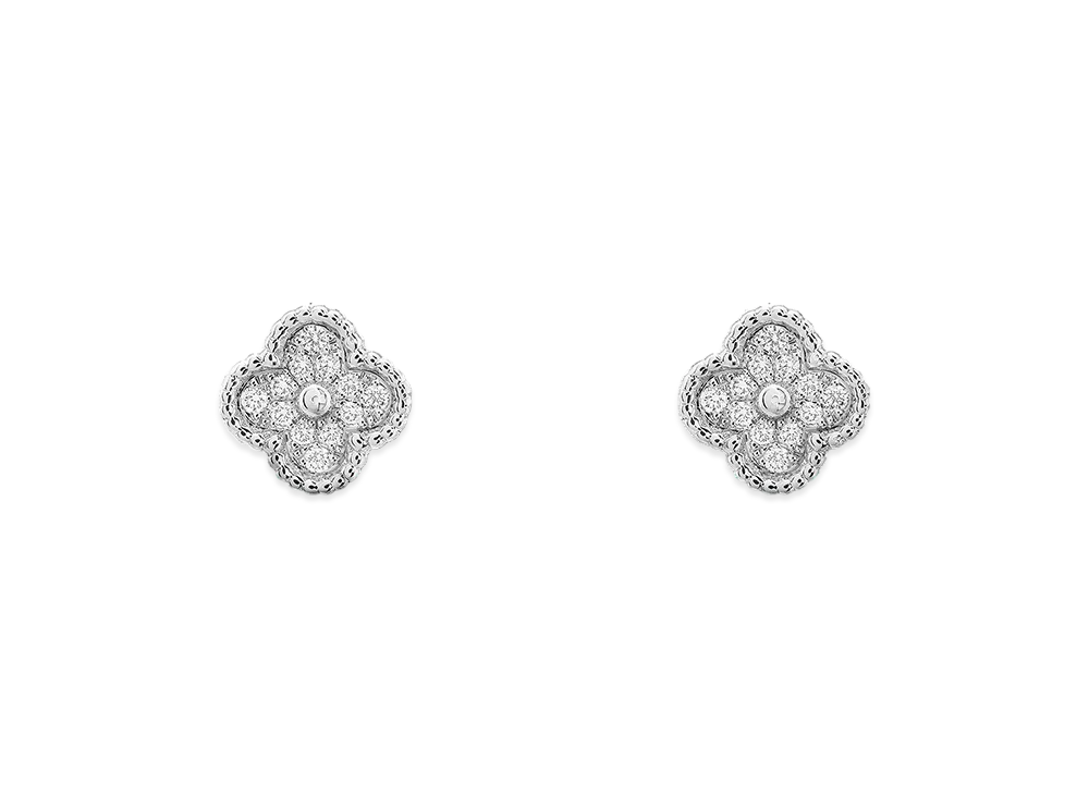 Van Cleef & Arpels Sweet Alhambra earrings "18K White gold/Diamond"