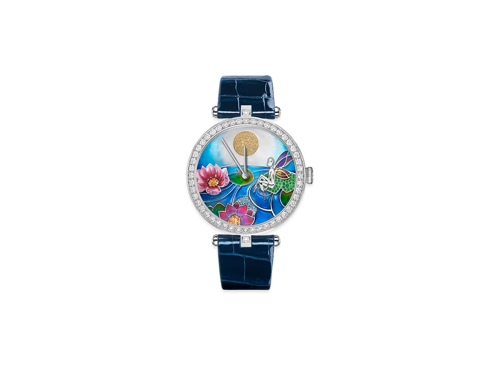 Van Cleef & Arpels Lady Arpels Jour Nuit Fee Ondine watch "18K White gold/Sapphire/Spessartite/Diamond/Tsavorite garnet/Mother-of-pearl"