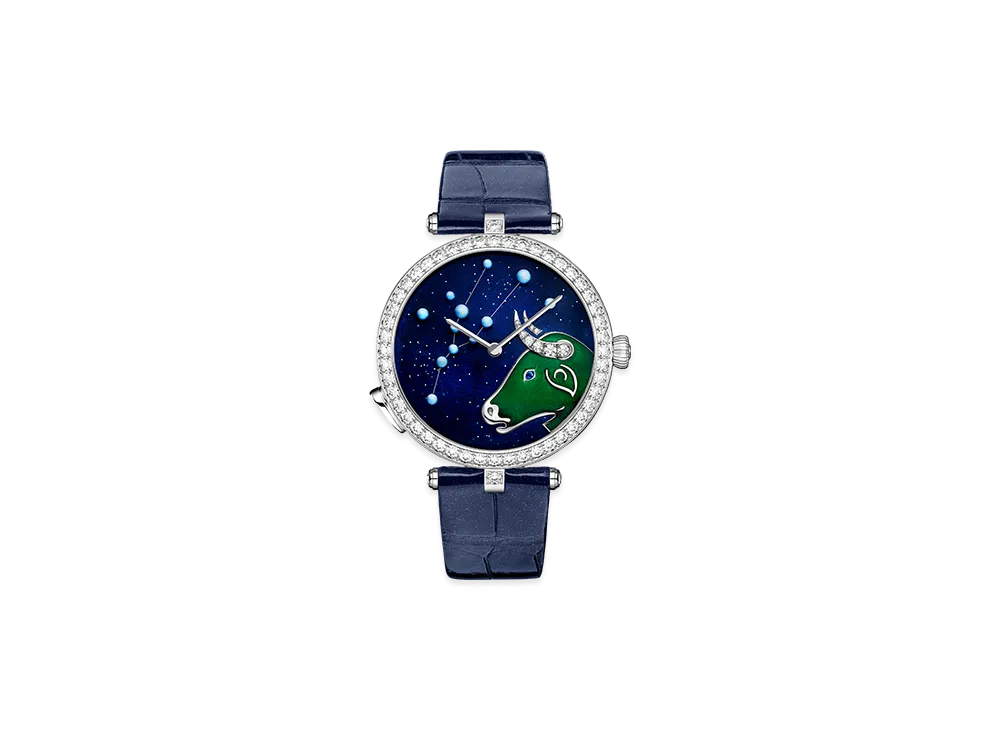 Van Cleef & Arpels Lady Arpels Zodiaque Lumineux Tauri Taurus watch "18K White gold/Sapphire/Diamond"