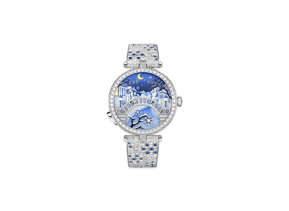 Van Cleef & Arpels Lady Arpels Pont des Amoureux Hiver watch "18K White gold/Sapphire/Diamond"