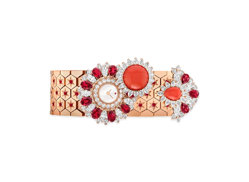 Van Cleef & Arpels Ludo Secret watch "18K Rose gold/Coral/Diamond/Mother-of-pearl/Ruby"