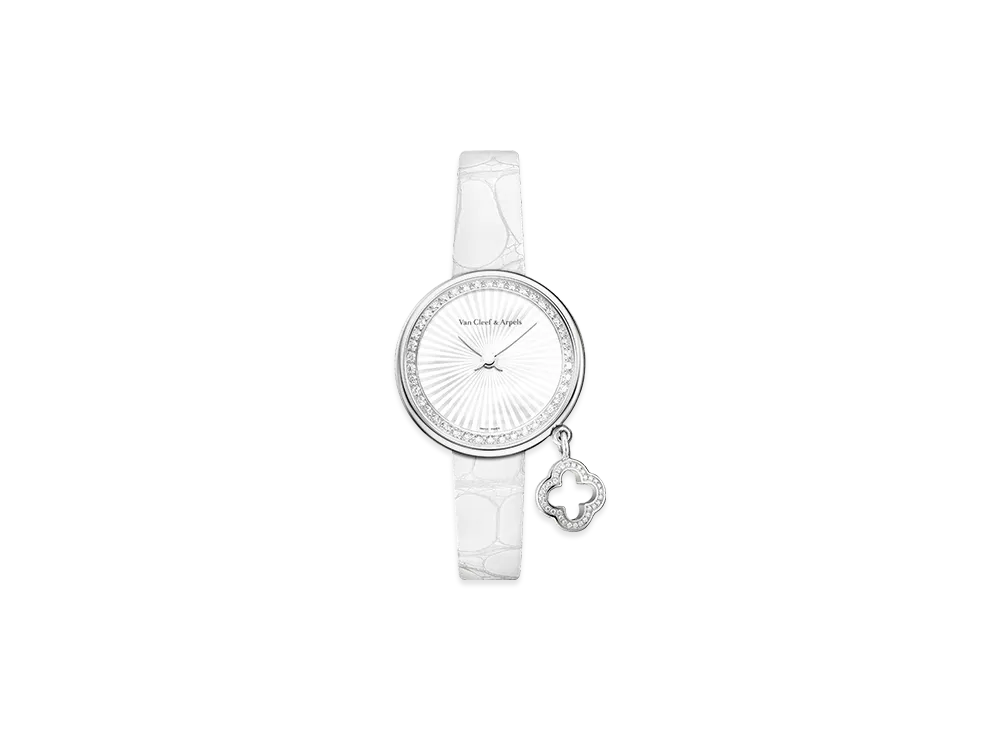 Van Cleef & Arpels Charms Clover watch 27 mm "18K White gold/Diamond/Mother-of-pearl"