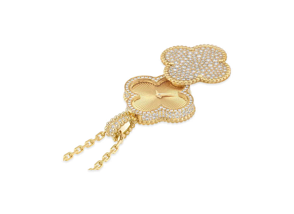 Van Cleef & Arpels Alhambra secret pendant watch "18K Yellow gold/Diamond"