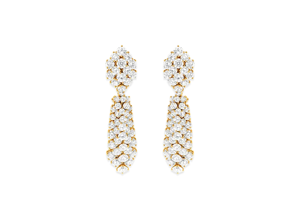 Van Cleef & Arpels A Cheval earrings transformable model large model "18K Yellow gold/Diamond"