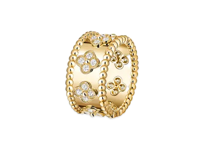 Van Cleef & Arpels Perlee clovers ring medium model "18K Yellow gold/Diamond"