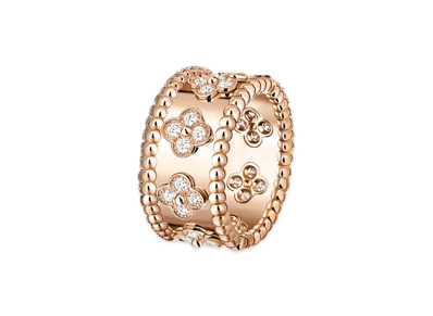 Van Cleef & Arpels Perlee clovers ring small model "18K Rose gold/Diamond"