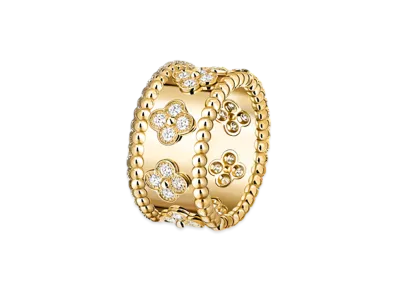 Van Cleef & Arpels Perlee clovers ring small model "18K Yellow gold/Diamond"