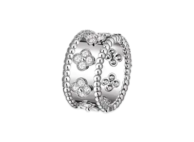 Van Cleef & Arpels Perlee clovers ring small model "18K White gold/Diamond"