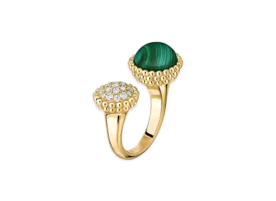 Van Cleef & Arpels Perlee couleurs Entre les Doigts ring "18K Yellow gold/Diamond/Malachite"