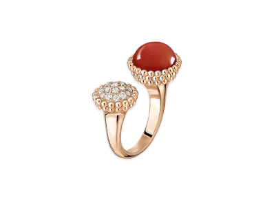Van Cleef & Arpels Perlee couleurs Entre les Doigts ring "18K Rose gold/Carnelian/Diamond"