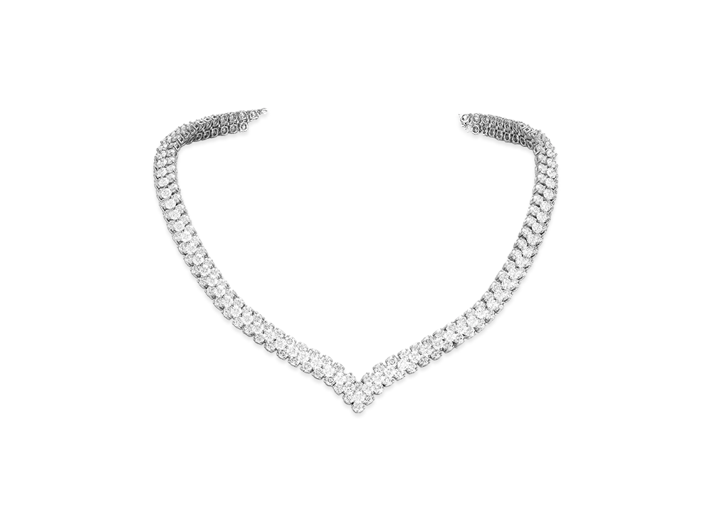 Van Cleef & Arpels A Cheval transformable necklace 3 rows "Platinum/Diamond"