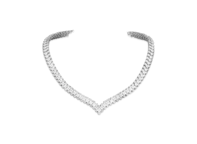 Van Cleef & Arpels A Cheval transformable necklace 3 rows "Platinum/Diamond"