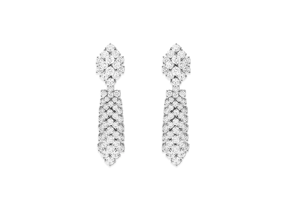 Van Cleef & Arpels A Cheval transformable earrings small model "Platinum/Diamond"