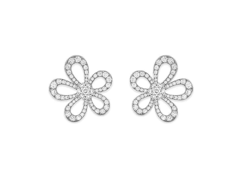 Van Cleef & Arpels Flowerlace earrings "18K White gold/Diamond"