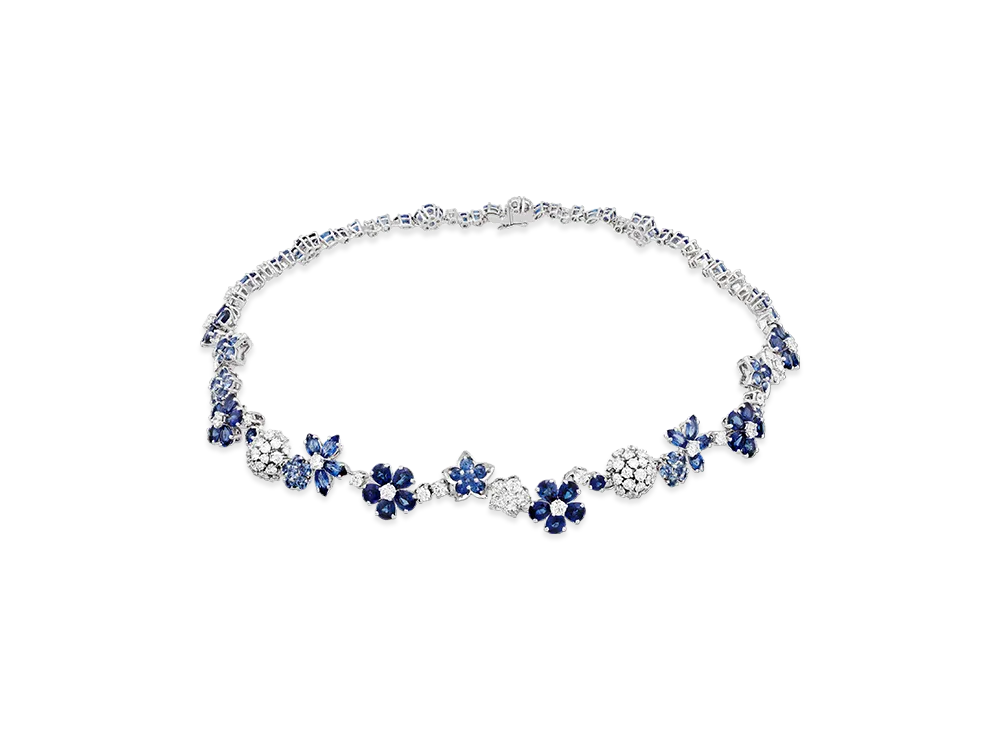 Van Cleef & Arpels Folie des Pres necklace "18K White gold/Sapphire/Diamond"