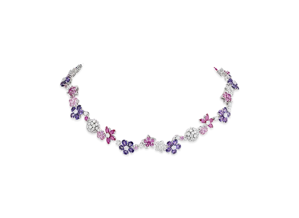 Van Cleef & Arpels Folie des Pres necklace "18K White gold/Sapphire/Diamond"