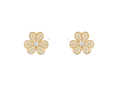Van Cleef & Arpels Frivole earrings small model "18K Yellow gold/Diamond"