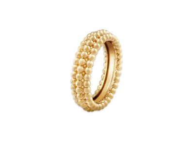Van Cleef & Arpels Perlee gold pearls ring 3 rows model "18K Yellow gold"