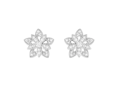 Van Cleef & Arpels Lotus earrings mini model "18K White gold/Diamond"