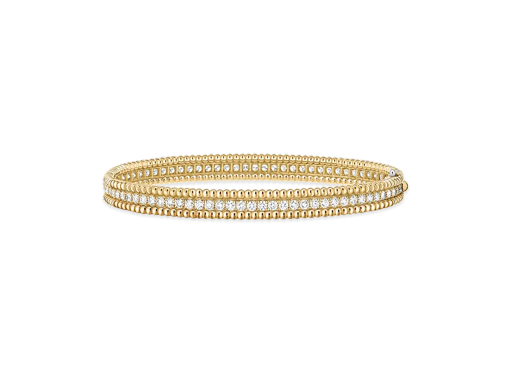 Van Cleef & Arpels Perlee diamonds bracelet 1 row medium model "18K Yellow gold/Diamond"