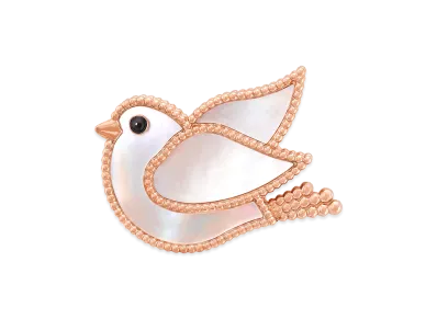 Van Cleef & Arpels Lucky Animals Dove clip "18K Rose gold/Onyx/Mother-of-pearl"