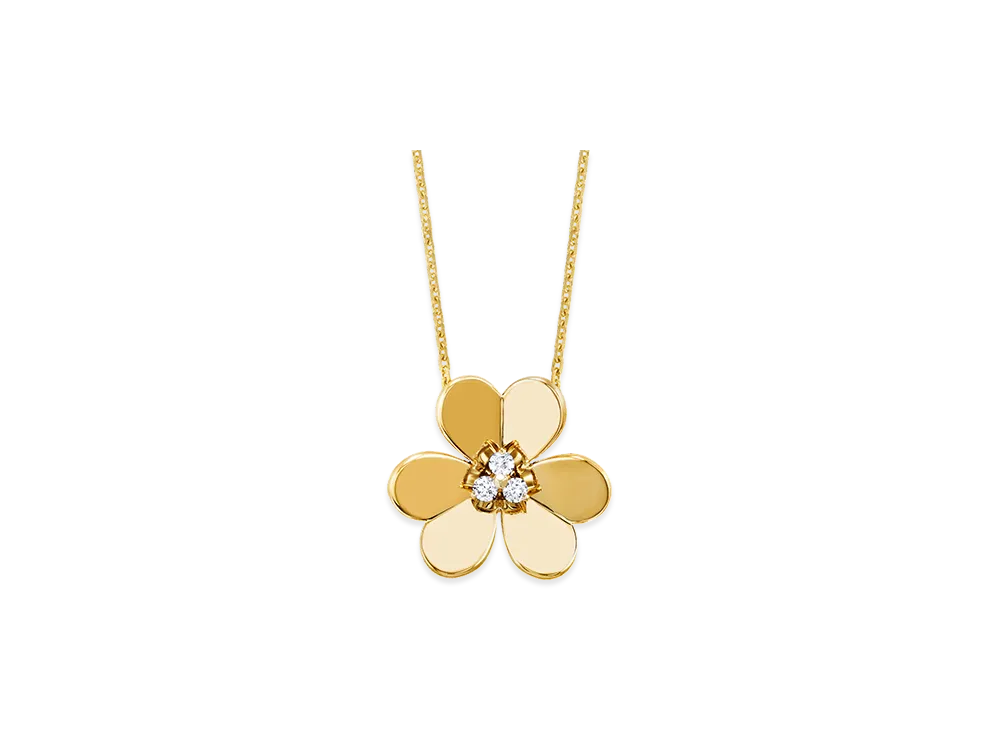 Van Cleef & Arpels Frivole clip pendant very large model "18K Yellow gold/Diamond"