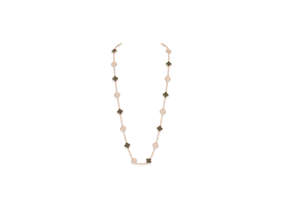 Van Cleef & Arpels Vintage Alhambra long necklace 20 motifs "18K Rose gold/Diamond/Mother-of-pearl"