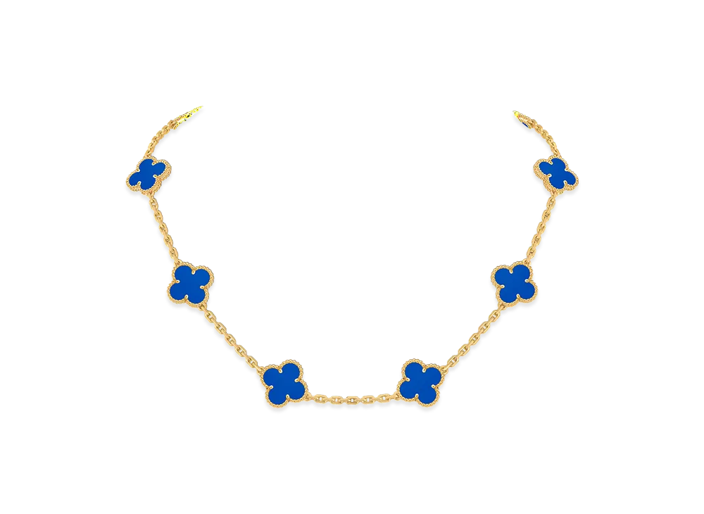 Van Cleef & Arpels Vintage Alhambra necklace 10 motifs "18K Yellow gold/Agate"