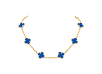 Van Cleef & Arpels Vintage Alhambra necklace 10 motifs "18K Yellow gold/Agate"