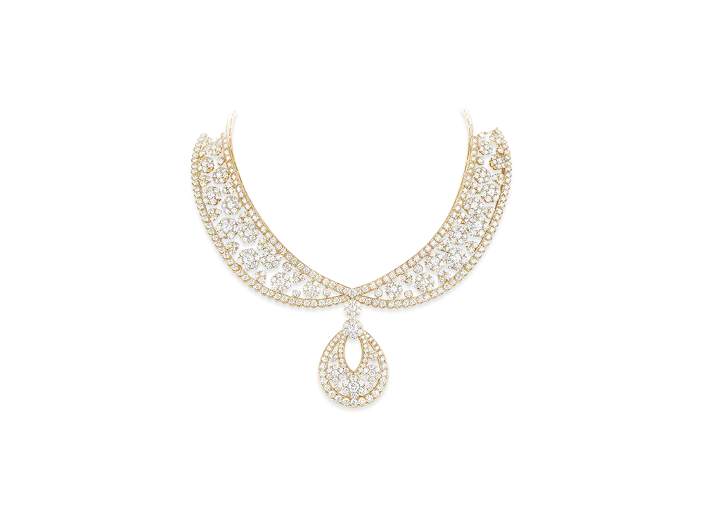 Van Cleef & Arpels Snowflake transformable collerette necklace "18K Yellow gold/Diamond"