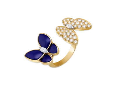 Van Cleef & Arpels Deux Papillons Entre les Doigts ring "18K Yellow gold/Diamond/Lapis lazuli"