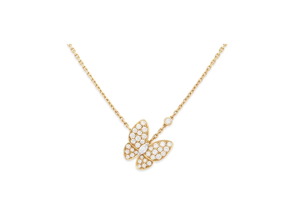 Van Cleef & Arpels Deux Papillons pendant "18K Yellow gold/Diamond"