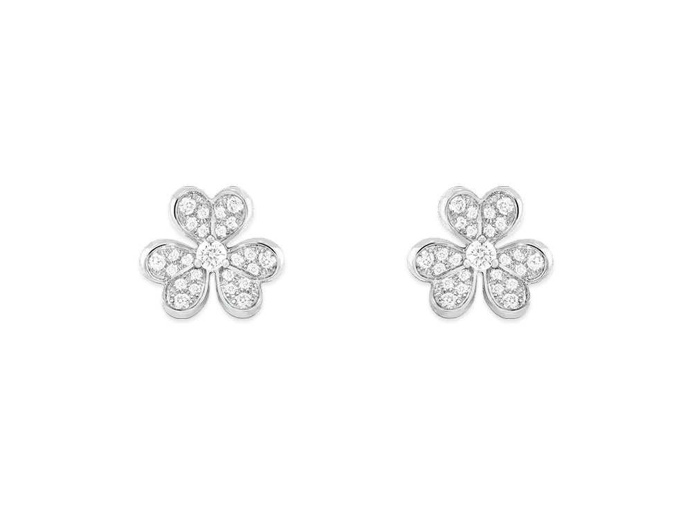 Van Cleef & Arpels Frivole earrings mini model "18K White gold/Diamond"