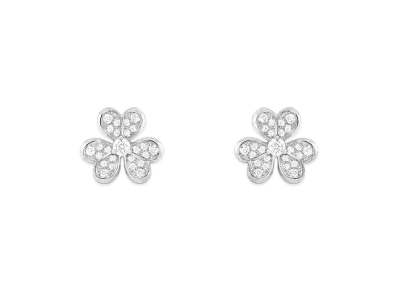 Van Cleef & Arpels Frivole earrings mini model "18K White gold/Diamond"