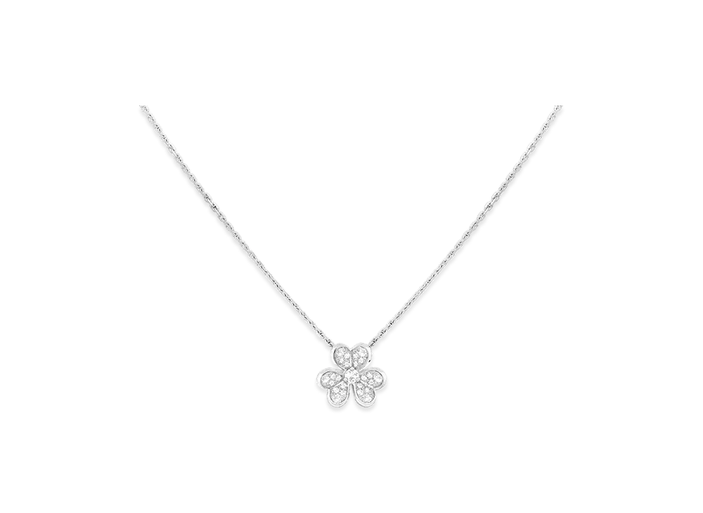 Van Cleef & Arpels Frivole pendant mini model "18K White gold/Diamond"