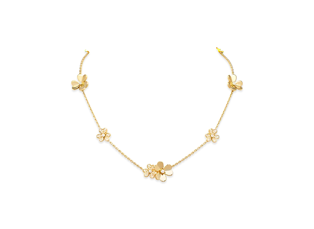 Van Cleef & Arpels Frivole necklace 9 flowers "18K Yellow gold/Diamond"