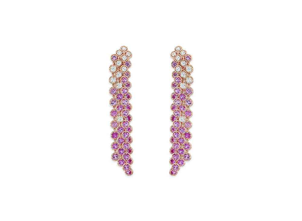 Van Cleef & Arpels Palmyre earrings "18K Rose gold/Sapphire/Diamond"