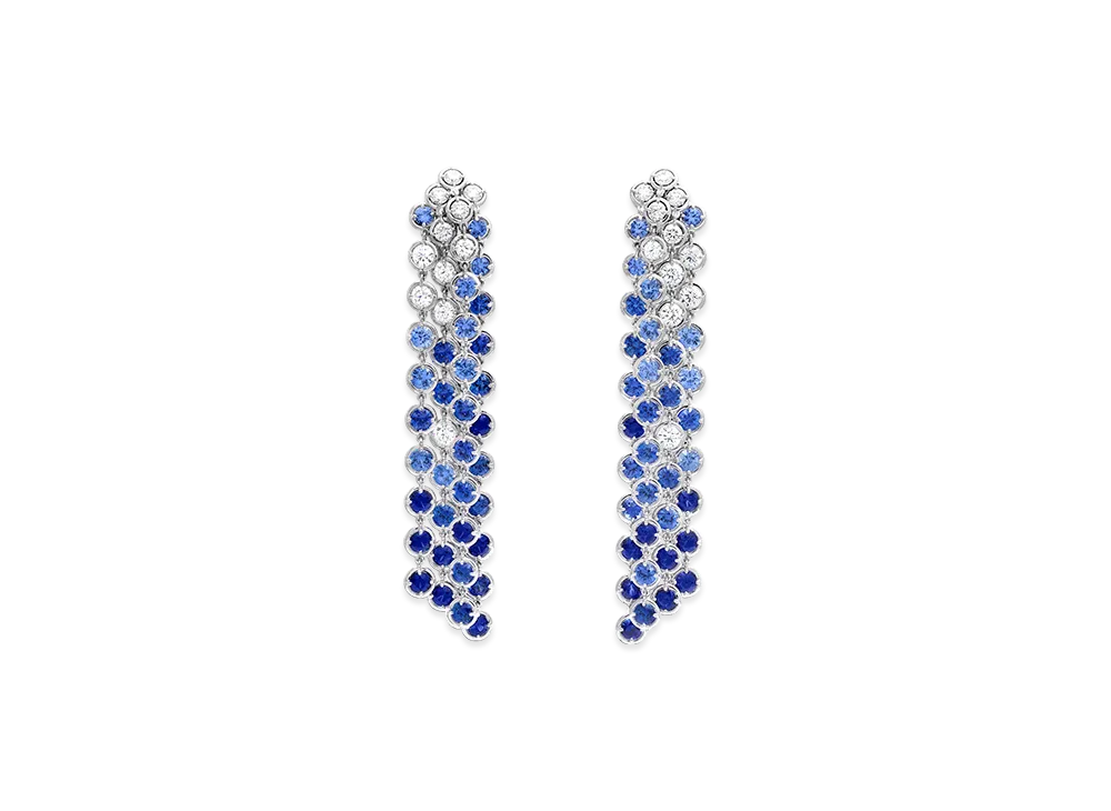Van Cleef & Arpels Palmyre earrings "18K White gold/Sapphire/Diamond"