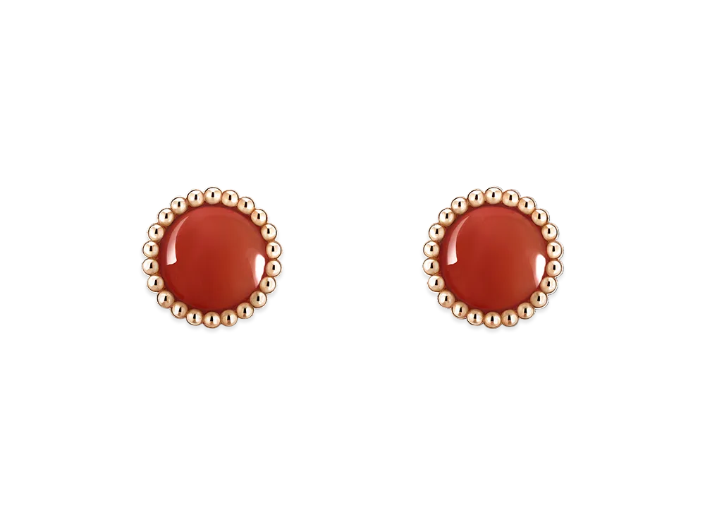 Van Cleef & Arpels Perlee couleurs earrings "18K Rose gold/Carnelian"